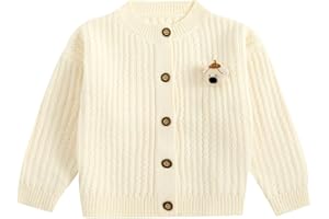 JiAmy Boys Girls Cardigan, Kids Long Sleeve Knitted Tops Toddler Button Down Knitwear