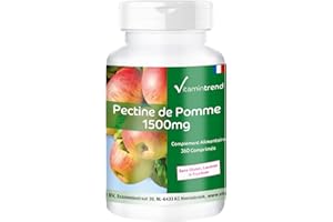 Pectine de Pomme 1500mg - Fibre naturelle – Végan - 300 comprimés - ! POUR 4 MOIS | Vitamintrend®