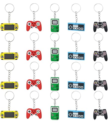 36 Portachiavi A Forma Di Controller Gioco – 6 Colori Vivaci, In Silicone E Metallo – Regalo Perfetto Per Festa A Tema Videogiochi