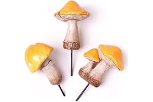 SEINHIJO 3pcs Setas Escultura Decorativa Modern Figura Estatua Jardín Regalo Interior Salon Arte Resina Decoración del Hogar 16cm