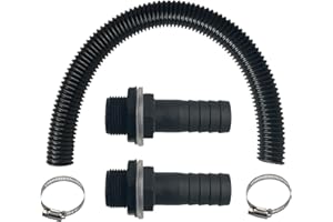 BEKINDPRO Regentonnen Verbindungsset inkl. 2 Regentonnendurchführung 1 Zoll mit Schlauchtülle, 50 cm Verbindungsschlauch 25mm (1''), 2 Schlauchschellen, Regentonnen Verbinder Set für Regenwasser Tonnen