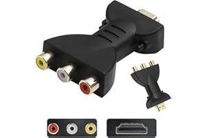 TEDBED HDMI to RCA AV RGB Converter, 1080P High-Definition AV Video Adapter HDMI to 3 RCA Adapter, Video Audio Adapter Digital Signal Converter Component Converter for Tablet PC Projector Camera Phone