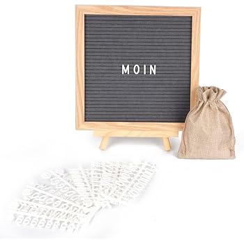 Amazon De Ledr Letter Board Aus Holz Und Filz Schwarz Natur