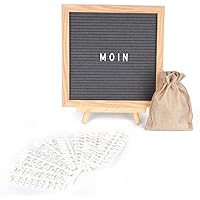 ewtshop Letter Board aus Holz und Filz - Buchstaben Tafel Buchstabenbrett Rillentafel Stecktafel mit 170 weißen…