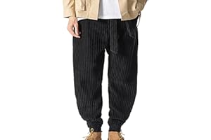 NHNKB Cordhose Herren Schwarz Cordhose Herren Retro Cordhose Herren Baggy Herren Haremshose Lang Freizeithosen Herren Mens Winter Solid lockere Hose mit Gürtel Freizeithose Hose Männer​