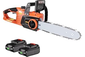 AIVOLT Motosierra Batería con Espada 30CM Motosierra Inalámbrica con 2 Baterías 40V 2.0Ah Motosierra con Motor sin Escobillas y Cadena Velocidad de 13m/s Lubricación Automática de Aceite