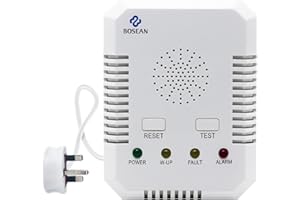 GLXY 2 in 1 Carbon Monoxide Detector and Natural Gas Detector, Upgrade 2M Cable Wall-mounted CO Alarm with 2 Sensors for Home Kitchen, Gas Leak Detector with 10 Years Sensor Life