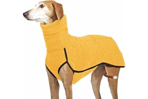 Imily Bela Jersey para perros de forro polar con cuello vuelto, abrigo para perros, chaleco cálido, suéter para exteriores, chaqueta para perros, ropa de invierno para perros pequeños, medianos y