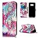 Produktbild Lonchee Schutzhülle / Cover / Handyhülle / Ledertasche / Brieftasche Etui für Samsung Galaxy S8 Plus Marmormuster Gemalte Muster Design Folio PU Leder Tasche Case Hülle im BookStyle mit PU Leder Hülle Wallet Case – Schmetterling Glockenspiel
