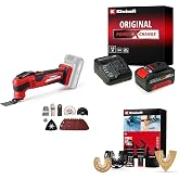 Einhell VARRITO - Solo Ak&uuml;l&uuml; Raspalama Makinesi + 18V 4,0 Ah PXC Starter Kit, Ak&uuml; ve Şarj Cihazı + Raspalama seti 6 par&ccedil;a
