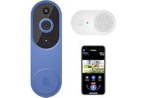 guggre Wireless Video Doorbell with Indoor Ring Chime, Enhanced Security with AI Human Detection, 2-Way Audio, HD Night Vision, AES-128 Cloud Storage, Real-Time Alerts, Smart Home Protection