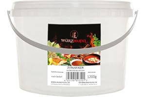WÜRZTEUFEL Zitrusfaser, Citrusfaser Low Carb Fiber, natürlicher Ballaststoff aus der Zitrusschale. PE - Eimer 1200g. (1,2 KG)