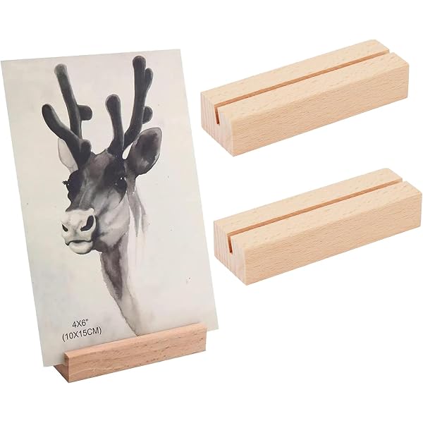 EKFJAELL Lot De 10 Porte-Cartes En Bois 15 Cm - Support Photos Et Cartes De Table Lourd Stable