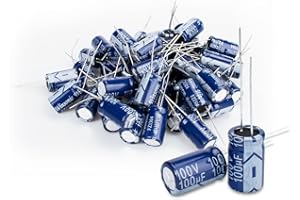 Innfeeltech 50 Pcs Electrolytic Capacitor 100uF 100V Aluminum Radial Electrolytic Capacitors