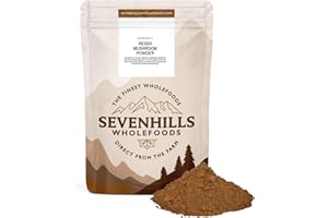 ‎SEVENHILLS WHOLEFOODS Sevenills Wholefoods Bio Reishi Pilz Pulver 200g | 100% Fruchtkörper | Ganoderma Lucidum | Triterpenoide, Polysaccharide und Peptidoglykane | Vegan, koscher