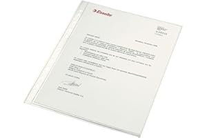 ESSELTE 46108 - Fundas portadocumentos COPYSAFE PP Cristal con refuerzo 80 micras (caja 100 ud.) DIN A4. 11 taladros