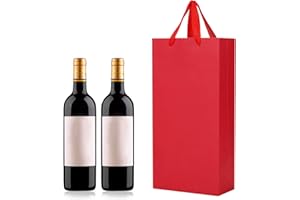 IBLUELOVER 10pcs Wine Gift Bags Paper Champagne Carrier Bag Double Wine Bottle Storage Holder Tote Bag with Handle for Birthday Wedding Anniversary Celebration Party Favors