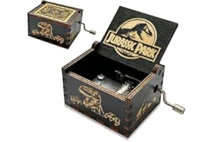 Meloditrunk Mini Caja de Música de Madera, Negro Cajas de Música de Manivela para Cumpleaños y Navidad, Antigua Artesanía de Decoración del Hogar para Niños La Familia, Los Amigos Regalos