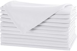 WedDecor 20" x 20" Christmas Dinner Napkin, Elegant 100% Spun Polyester, Stain-Resistant, Machine Washable, Reusable Christmas Table Linen for Seasonal Dining – White, 1pc