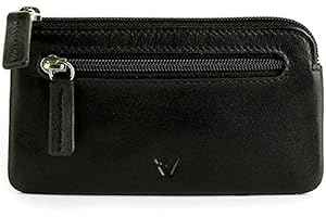 RONCATO Pascal bustina portachiavi in vera pelle con zip Nero