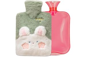 ShengOu Termofor z poszewką, duży termofor 1,8 litra, termofor dla dzieci, termofor dla dzieci, miękki puch, gumowa termofor, wysokiej jakości