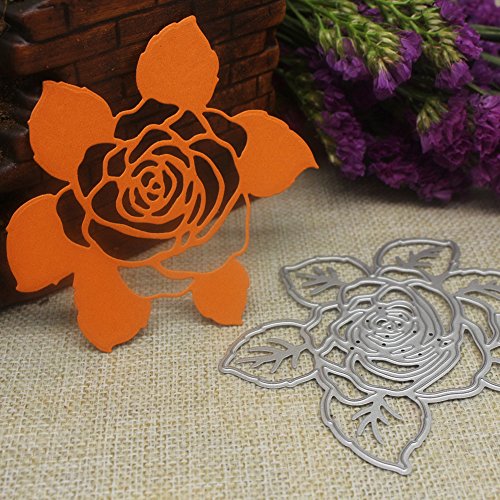 Amazingdeal365 Rose Metall Form Schablonen Schneiden DIY Dekor Sammelalbum Karten Buchzeichen Lesezeichen als Geschenk für Freunde Geburtstag Kinder,Kindergarten Hobby Schule Handarbeit Unterricht usw. Ein tolles Geschenk! - 5