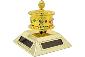 JUANXIAN Feng Shui Solar Energie Gebetsmühle + kostenloser Mxsabrina mit roter Schnur Armband X9038