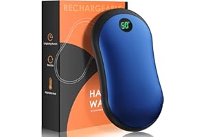 EGGORISE Chauffe-Mains Rechargeables, 10000mAH Chaufferette Main 15H Chauffage Longue Durée Chauffe Main Electrique et Reutilisable avec Affichage LED Poche Powerbank pour Camping Cadeaux pour Hommes Femmes