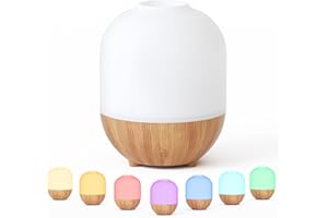 SALUBRITO Ultradźwiękowy dyfuzor zapachowy, 100 ml, do olejków eterycznych, biały dyfuzor słojów drewna, mały dyfuzor do domu, biura, prezent dla kobiet