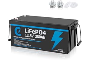 CUNSIEUN Lifepo4 280Ah 12V Lithium Batterie mit Deep Cycle 12.8v 280Ah Wiederaufladbar Batterie mit BMS Schutz 15000 Zyklen Perfekter Ersatz Bleiakku Geeignet für Wohnmobil, Boote, Camping