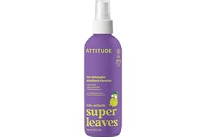 ATTITUDE Rinse-free Hair Detangler Spray for Kids, EWG Verified Leave In Product, Plant- and Mineral-Based Ingredients, Vegan, Vanilla and Pear, 240 mL