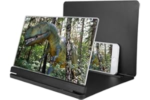 Lazmin112 12-Zoll-Bildschirmlupe für Mobiltelefone, Video-HD-Verstärkerhalterung für Filme, Videos und Spiele, Telefonständer, unterstützt alle Smartphones