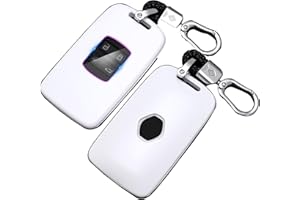 SILUOHAKE Cover Chiave compatibile con Renault in Fibra di carbonio Guscio chiavi auto per Renault Koleos Kadjar Megane Captur Espace 4 Pulsante Custodia Coprichiave (White)