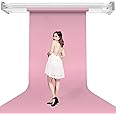 Seamless Background Paper Backdrop 1.35 x 10m, Baby Pink, Portrait Backdrops Paper Roll for Photography Studio Props Children Photography Exhibitions Window Displays Studio Video and Television