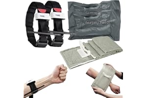 Piashow 2 PCS Pansement israélien de 6" + 2 PCS Garrot Tourniquet, Tactical Tourniquets Pansement Israelien pour Plaies Médicales Survie Materiel Militaire, Familiale Fournitures D'Urgence Extérieures