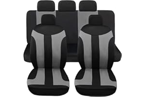 Susy Shop Coprisedili Auto Modello Universali LS05 Kit Anteriore e Posteriore Per Utilitarie Medie Piccole Non Adatto Ai Suv (Grigio)