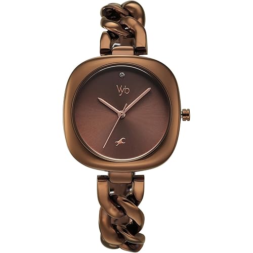 Fastrack Vyb Spotlight Quartz Analog Coffee Brown Dial Coffee Brown Alloy Strap Watch for Women - FV60109QM01W