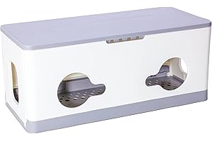 VSDItalia - Scatola Porta Cavi in ABS super resistente, Protezione Ciabatta elettrica, sistema i cavi aggrovigliati, Sicurezza Bambini e Animali.