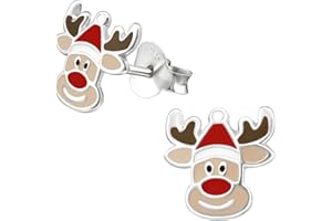 Monkimau Mädchen Ohrringe Rentier Ohrstecker aus 925 Sterling Silver Silber