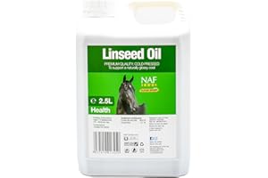 NAF Linseed Oil 2.5L – Cold-Pressed Omega 3 Oil for Horses – Supports Coat Shine, Skin Health, Condition & Digestive Function – Natural Daily Supplement