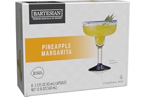 Bartesian Cocktail Mixer Ananas Margarita - Ingrédients pour Tequila Cocktail - Capsules pour le Bartesian Cocktail Maker - Préparation sans alcool à mélanger avec des spiritueux - Lot de 8 capsules