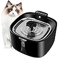 SKY-TOUCH 3.2 Liter Cat Water Fountain for Drink,3 water Spray Modes,Wireless Battery Operated,with Stainless Steel Water Tray,Ultra Quiet Cat Fountain,4000mAh,Cat Water Dispenser for Cats and Dog