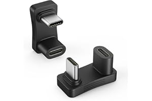 MoKo 180 Grad Winkel USB C Adapter 2 Stück, U-Form Typ C Abgewinkelter Adapter mit PD 100W Schnellladung 10Gbps, USB-C-Stecker auf USB-C-Buchse Extender für Steam Deck, Switch, Laptop, Tablet, Handy