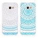 Produktbild CLM-Tech 2in1 Zubehör Set: 2 x Hard Case für Samsung Galaxy A3 (2017) Hülle Indische Sonne Muster Tasche transparent Cover Schutzhülle weiß blau türkis - NUR für das Galaxy A3 von 2017