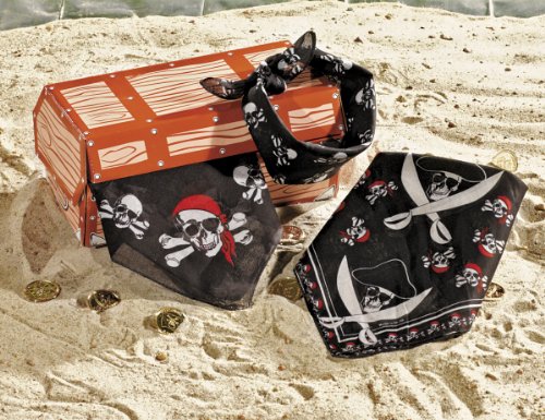 Piraten Bandana Kopftuch 12 Stück in 3 Motiven mit 12 Piraten Kinder Tattoos Palandi® - 4