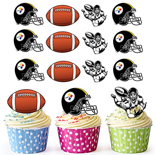 American Football NFL Cupcake Topper/Kuchen Dekorationen (12 Stück) Pittsburgh Steelers
