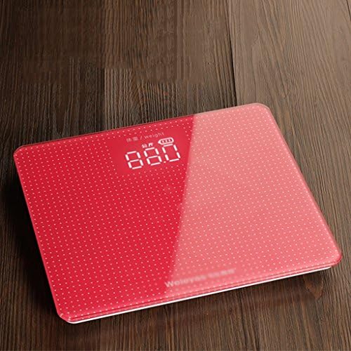 DWW-weight scales Weight scale USB home ultra-precision body weight automatic switch toughened glass Extra-large digital display Digital Scale ( Color : Red )
