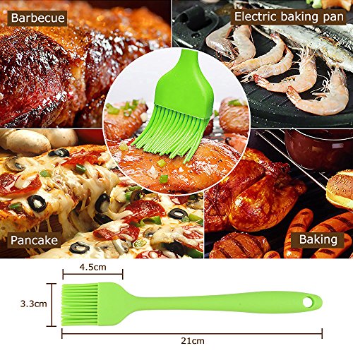 BBQ Grillbürste iRegro Grillzubehör Grill Buerste Professionelle Reinigung Werkzeug im Küche und Freien , Perfekt für gewerblichen Einsatz, Outdoor und Camping, mit Zwei Silikonpinsel - 4