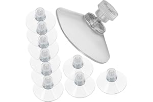 VNIDJGB 10 Pcs Suckers for Glass,40mm Waterproof Plastic Suction Pads,Transparent Knurled Nut Suckers,No Drilling Required Clear Window Suckers for Glass,Mirror,Wall,Other Smooth Flat (M4 Screws)
