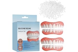 Teegxddy 2 pares de Dientes Postizos Set,Carillas Dentales Arriba y Abajo, Multifunción,Con 10 g de Cemento Dental, Unisex